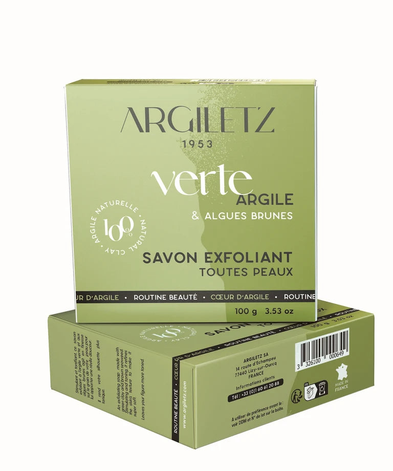 Savon exfoliant corps - argile verte et algues brunes