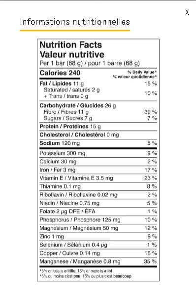 SOLDE - Barre de nutrition bio - à l'unité