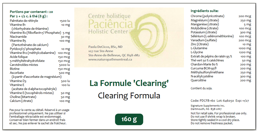 Clearing Formula
