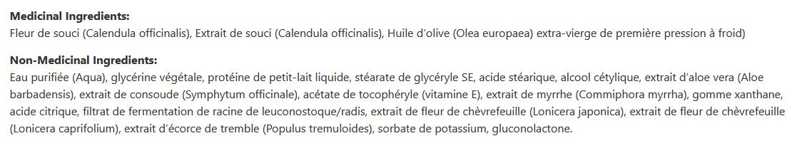 Crème au souci et vitamine E