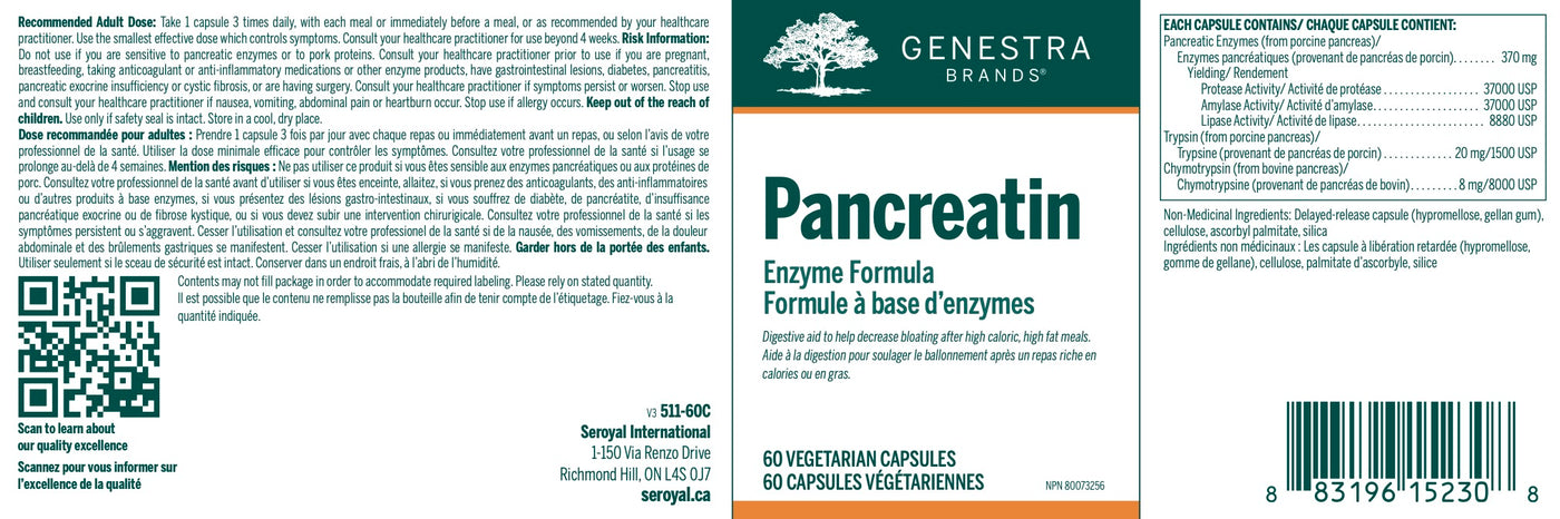 Pancreatin - Genestra Brands - Energie PLP - Supplements & Natural ...